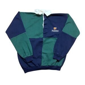 Vintage University of Birmingham Colorblock Rugby Pullover Men's Medium